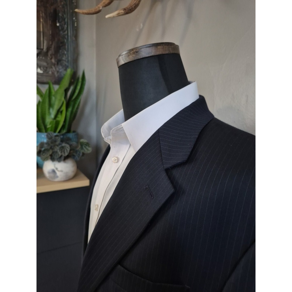 Classic Men's Pinstripe Blazer - Navy